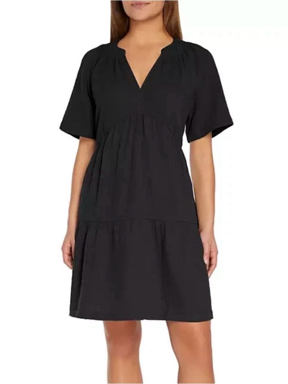 NWOT Gap Women's Gauze Black Tiered Dress Size Medium